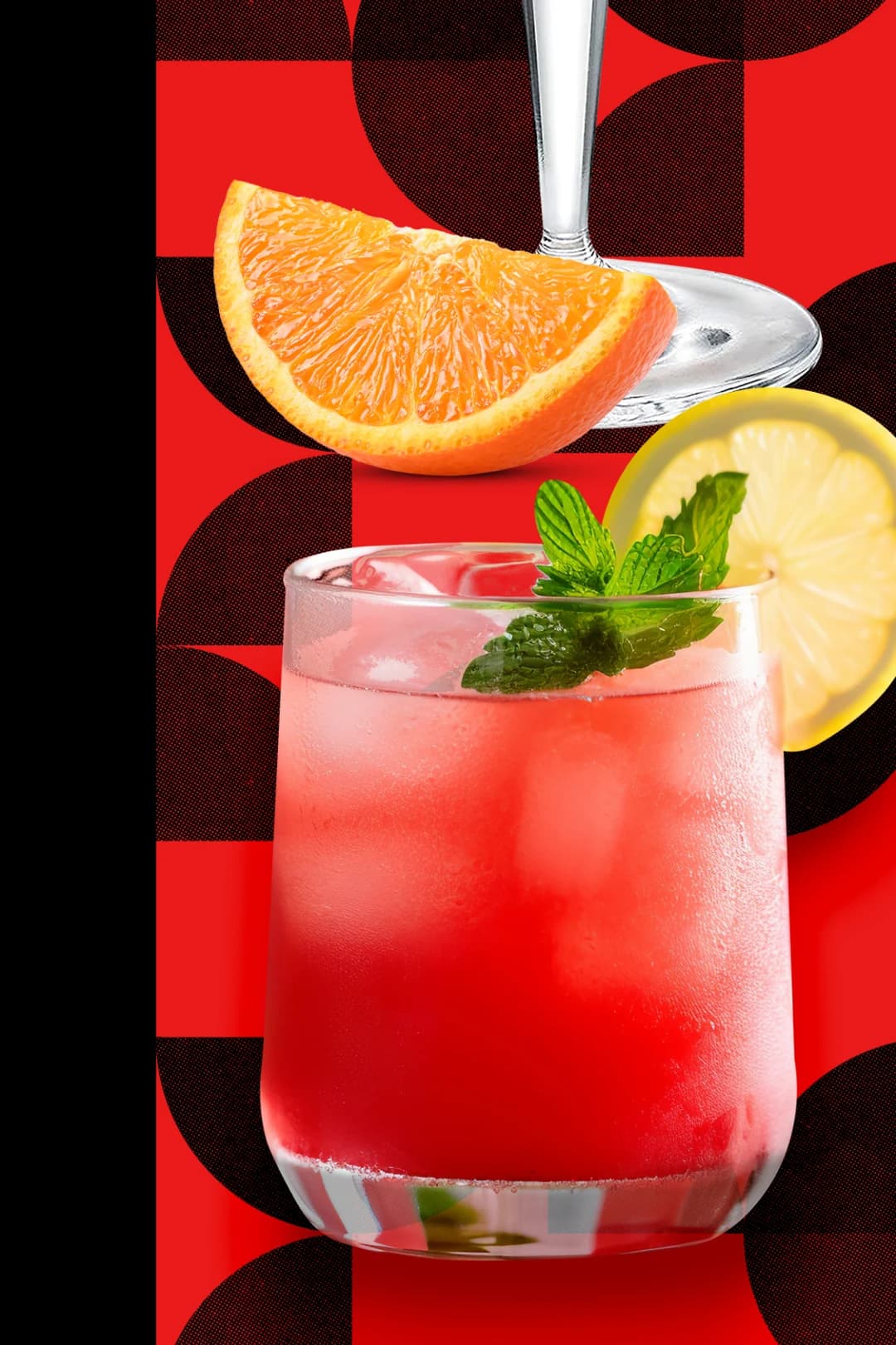 Refreshing red cocktail
