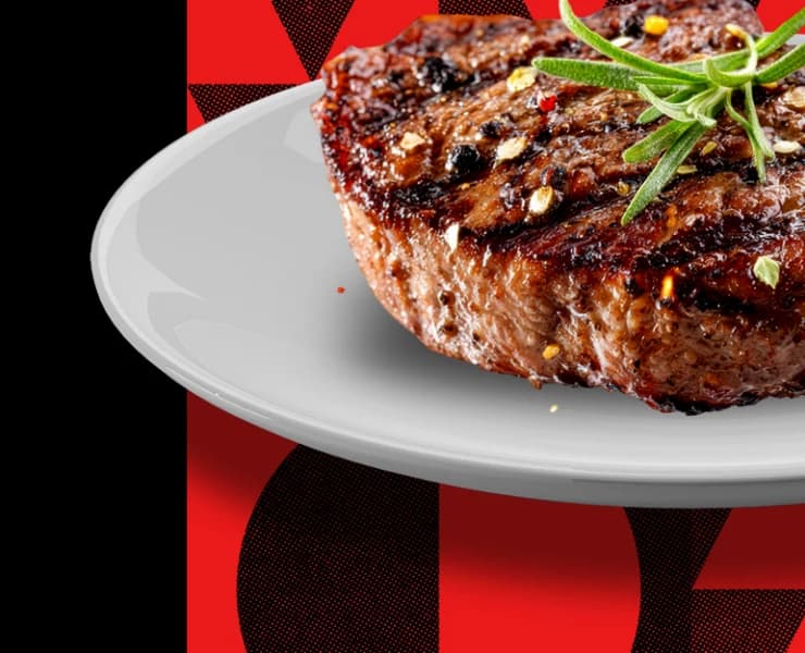 Grilled steak with rosemary
